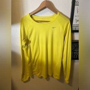 Large yellow Nike long sleeve running shirt